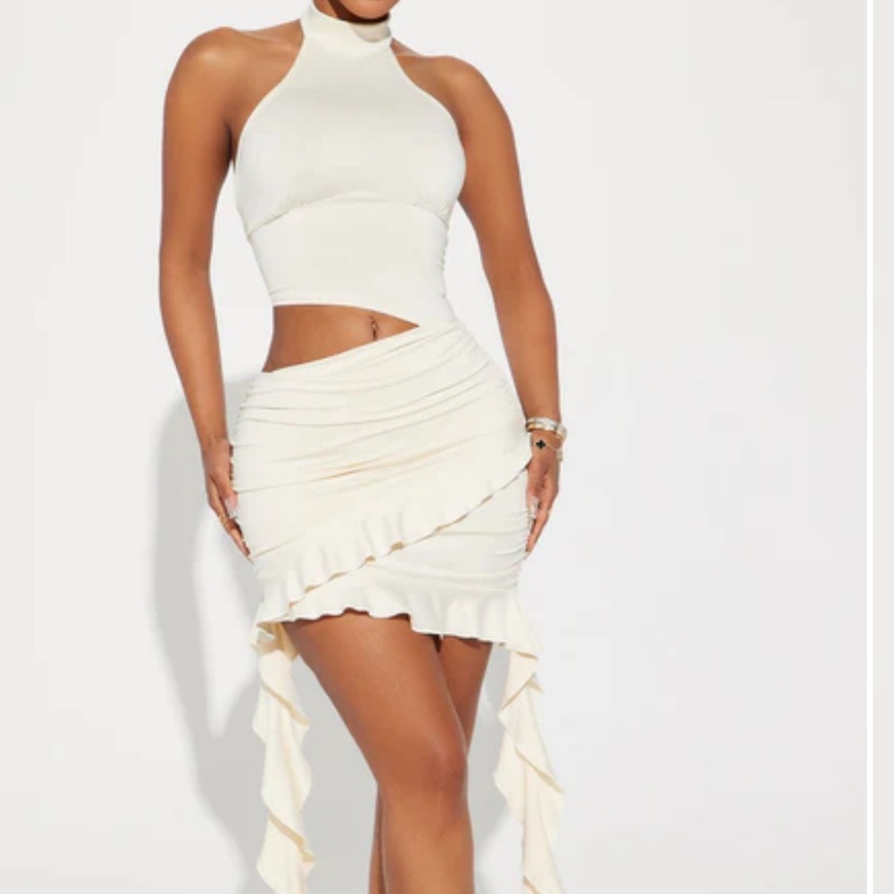 Cream Halter Dress